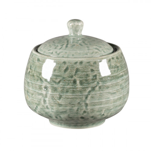 Sucrier avec couvercle rond Sage porcelaine vitrifiée 25 cl Ø 8,8 cm Krush Rak