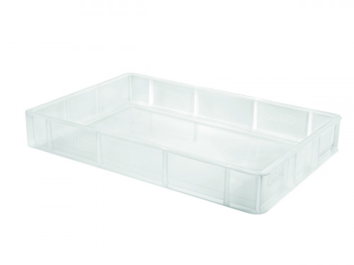 Bac à pâtons transparent plastique 60x40x9 cm 15 L fond plein parois pleines Gilac