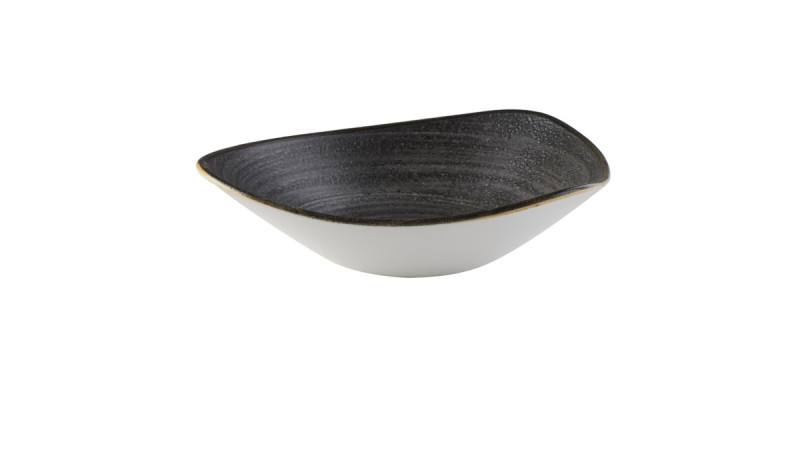 Assiette plate triangulaire Raw Black porcelaine 26,5 cm Stonecast Raw Churchill