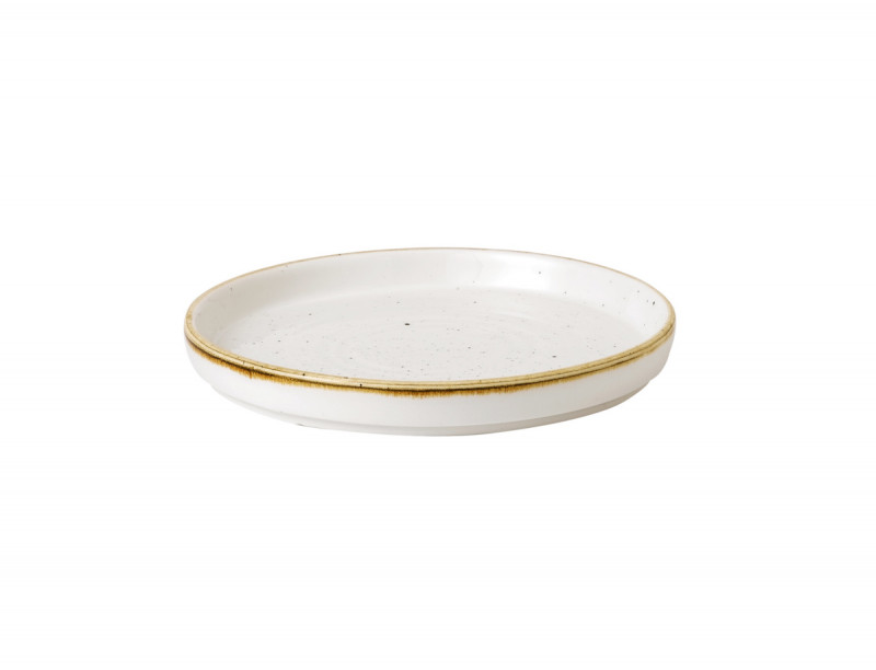 Assiette à bord droit rond barley white porcelaine Ø 16 cm Stonecast Churchill