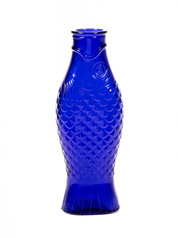 Carafe irrégulier Cobalt verre pressé 85 cl Fish&fish Serax