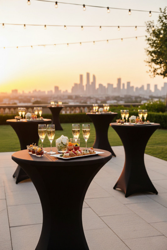 Pack 1 table COCKTAIL et 1 nappe OSAKA noir Pack Flexmob