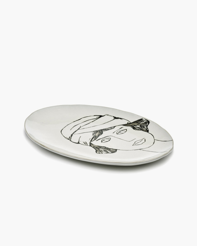 Assiette coupe plate ovale écru grès émaillé Ø 27,5 cm La Mère Serax
