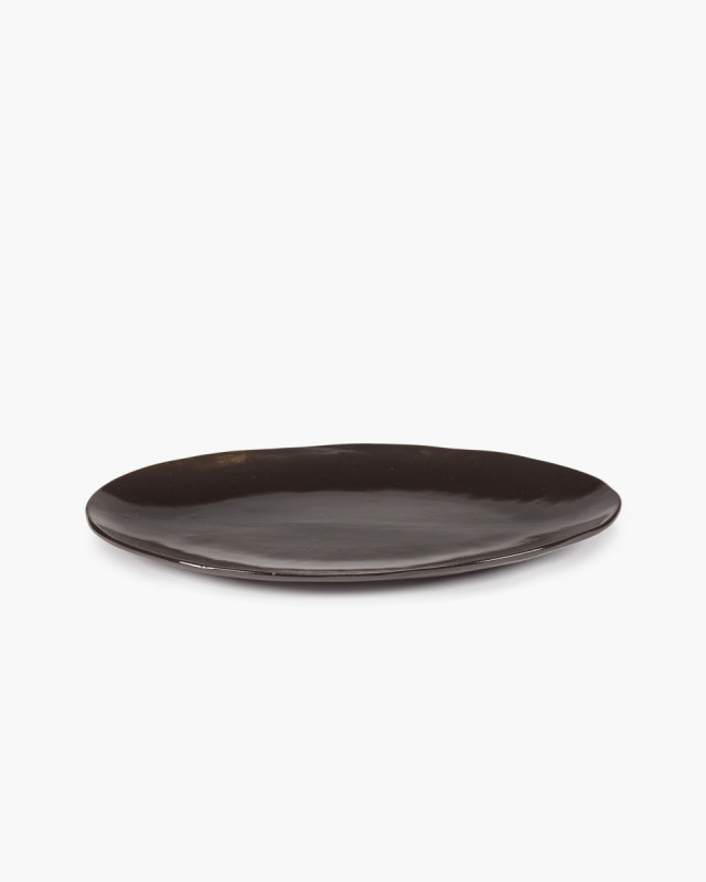 Assiette coupe plate ovale ébène grès émaillé Ø 27,5 cm La Mère Serax