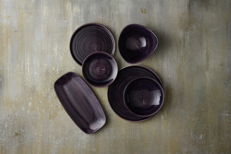 Assiette plate rond deep purple porcelaine Ø 21,7 cm Stonecast Patina Churchill