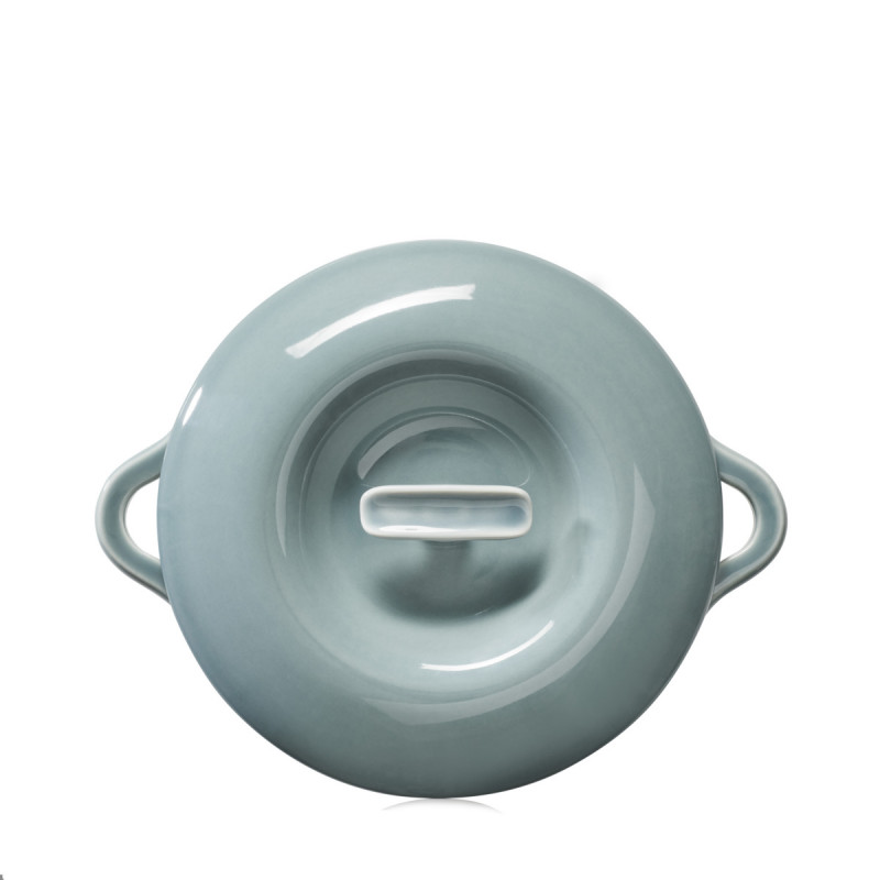 Cocotte avec couvercle rond Gris nuage porcelaine Ø 22 cm Bombance Revol