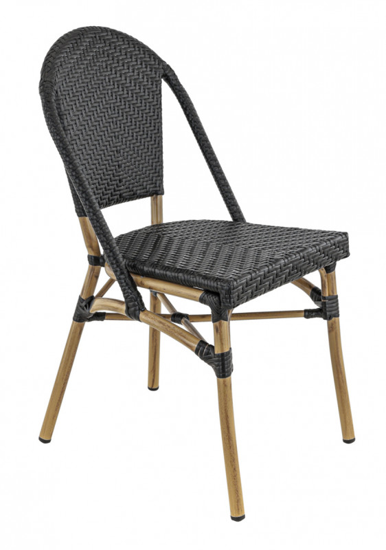 Chaise de terrasse noir 88x46x57 cm Villette