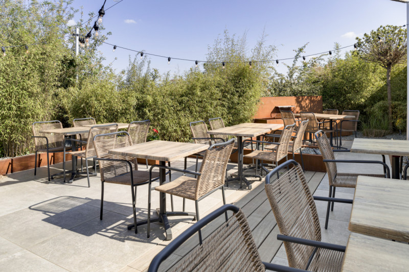 Plateau de table de terrasse carré avalon pine 60x60x3,2 cm Werzalit Flexmob