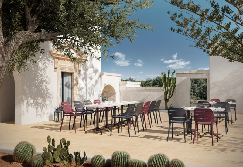 Plateau de table de terrasse carré malaga 70x70x3,2 cm Werzalit Flexmob