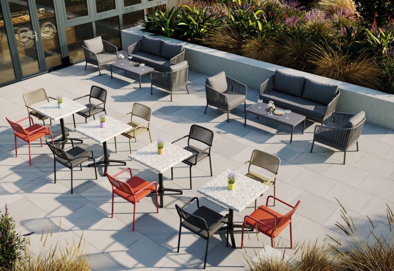 Plateau de table de terrasse rond malaga Ø 60 cm 3,2 cm Werzalit Flexmob