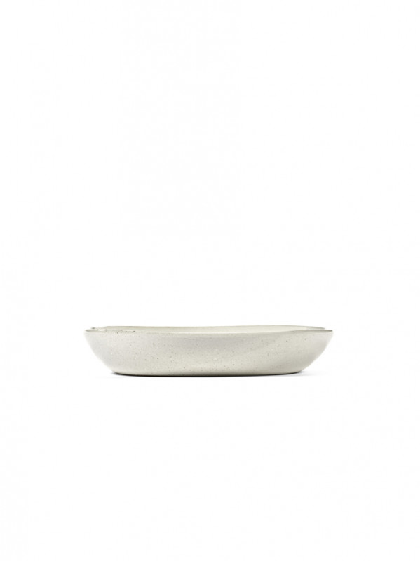 Assiette coupe creuse ovale Off White grès émaillé 23x21 cm Out Of Lines Serax