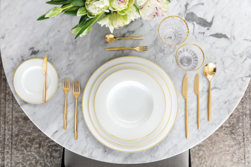Assiette plate rond blanc porcelaine bone china Ø 24,5 cm Chateau Septfontaines Villeroy & Boch
