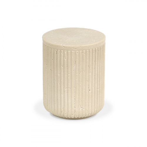 Pot avec couvercle beige résine Casablanca Foh
