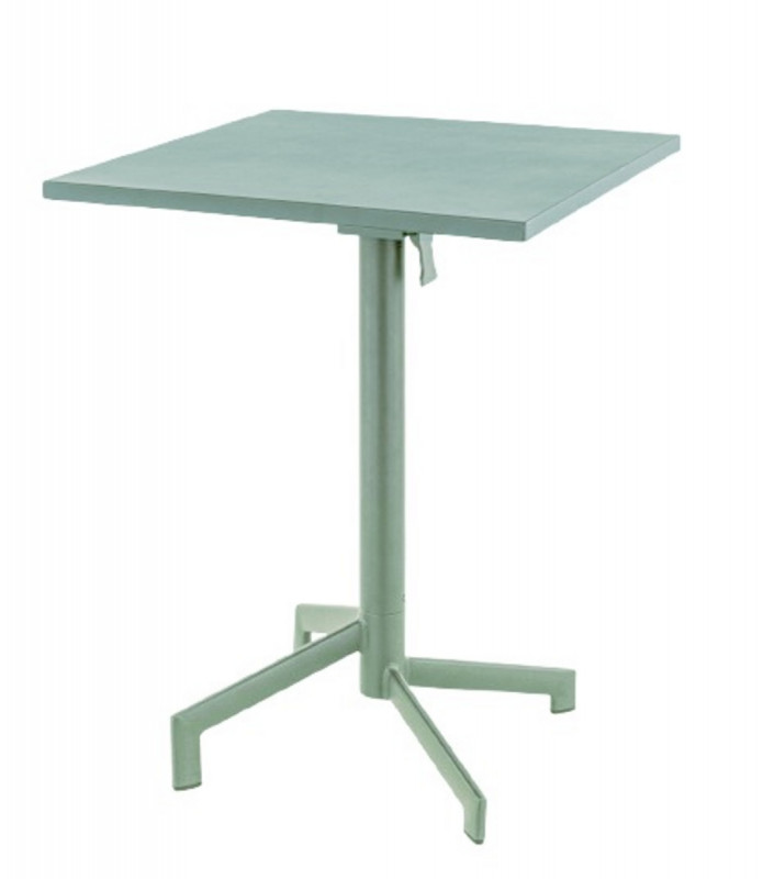 Table avec sytème pliant d''extérieur vert sauge 60x60 cm Pigalle