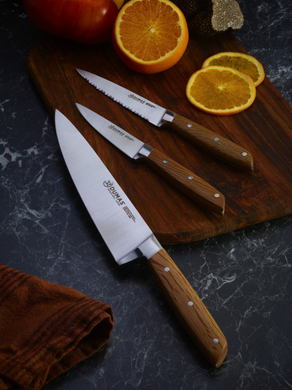 Couteau chef 20 cm inox bois unie Signature Chene Vert 32 Dumas