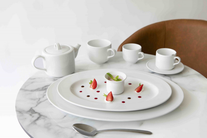 Tasse thé empilable rond blanc porcelaine 18 cl Ø 8 cm Presto Accolade