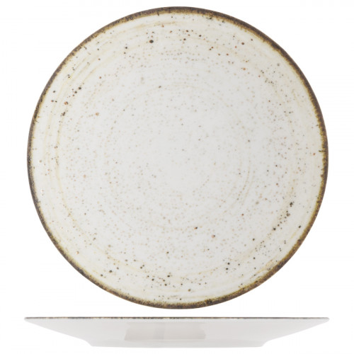 Assiette coupe rond beige porcelaine Ø 16 cm Lunéa Pro.mundi