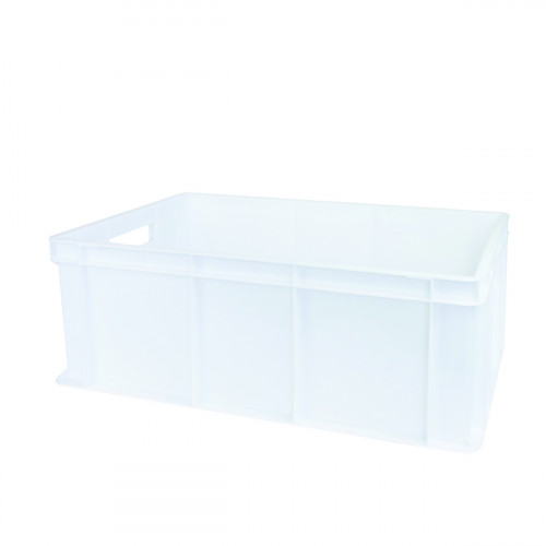 Bac renforcé Sans couvercle blanc plastique 60x40x22 cm 42 L fond plein parois pleines Gilac