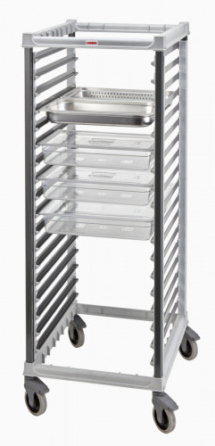 Chariot plastique sens longueur GN 2/1 18 niveaux Camshelving Cambro