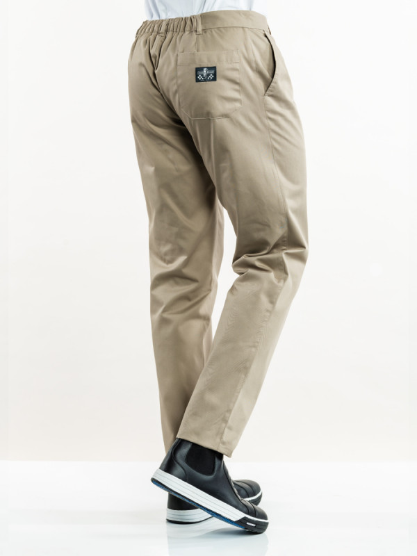 Pantalon de cuisine beige 56 Sabbia Chaud Devant