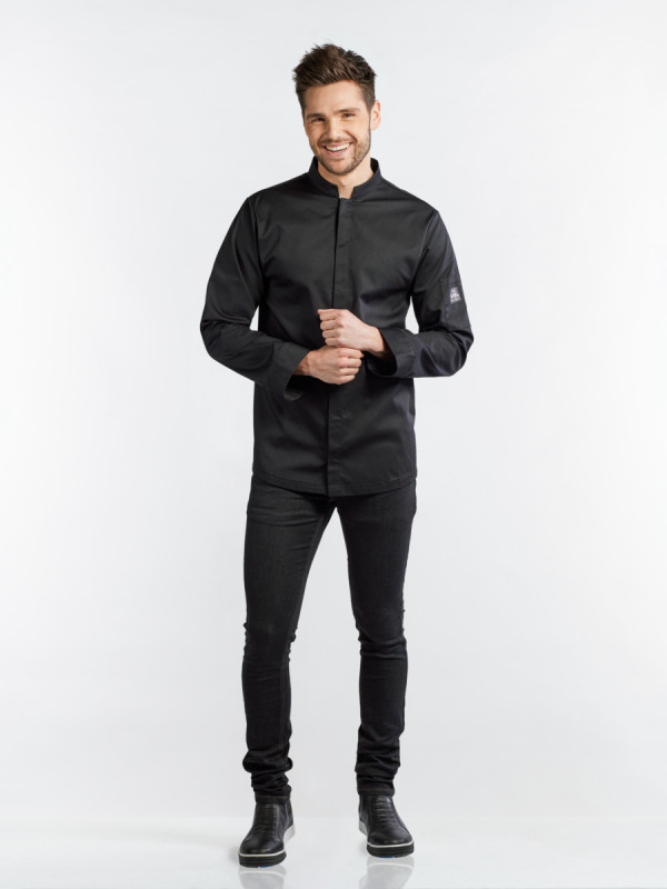 Veste de cuisine manches longues noir XXXL Sabor Chaud Devant