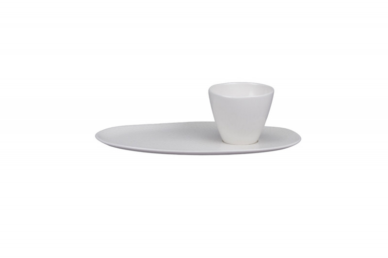Sous tasse organique ivoire porcelaine vitrifiée Ø 25 cm Between Rak