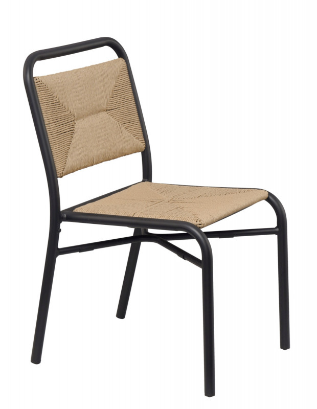 Chaise d'extérieur noir 84,5x50x60 cm Fernand Flexmob