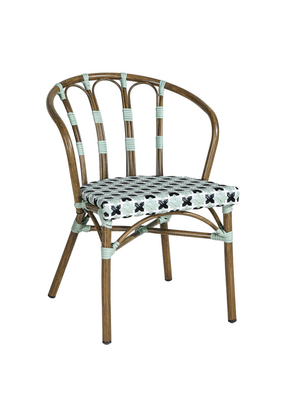Fauteuil d'extérieur vert 77,5x56x59,5 cm Clichy Flexmob