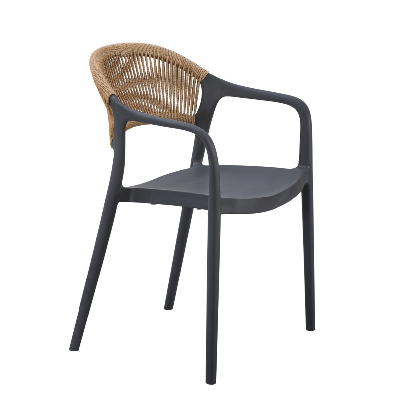 Fauteuil d'extérieur gris anthracite 79x56x54 cm Rotterdam Flexmob