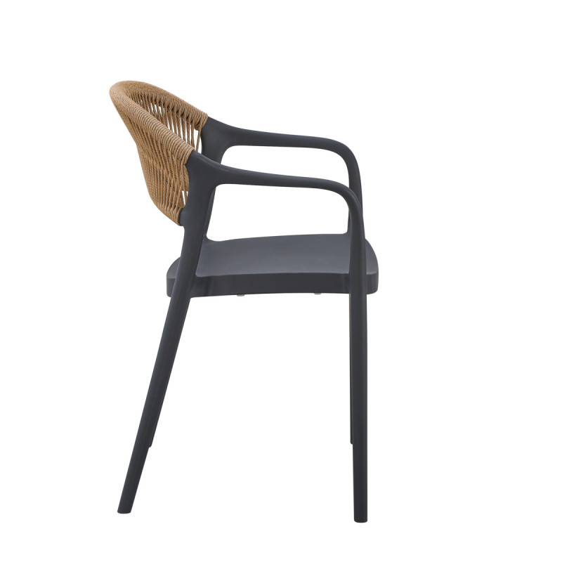 Fauteuil d'extérieur gris anthracite 79x56x54 cm Rotterdam Flexmob