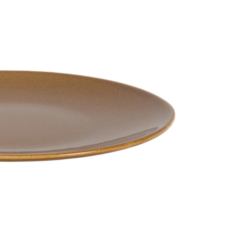 Assiette coupe plate caramel grès renforcé Ø 25 cm Twist Essentials Collection